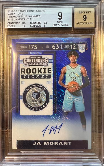 2019 Ja Morant Rookie Contenders Blue Shimmer /20 Mint condition 