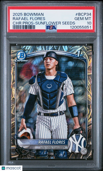 2025 Bowman Rafael Flores #BCP-34 Sunflower Seeds SSP 1st Bowman PSA 10