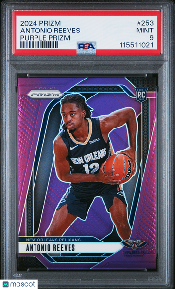 2024 Panini Prizm Antonio Reeves #253 Purple Short Print Nicely Centered Mint Parallel/Variety Rookie Base Set Insert Lo