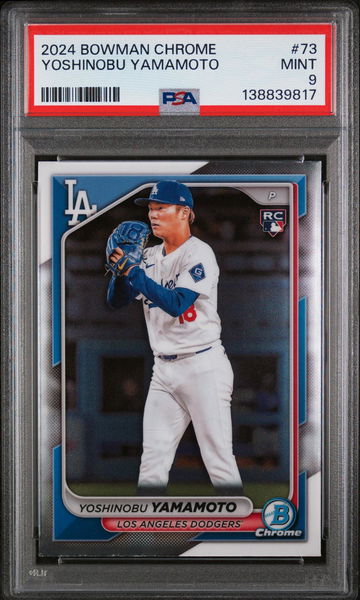 2024 Bowman Chrome Yoshinobu Yamamoto #73 PSA 9