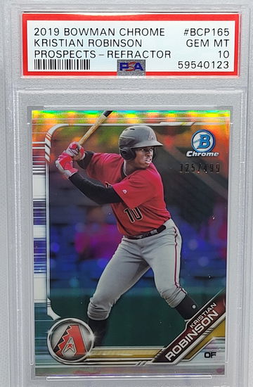 2019 Bowman Chrome Prospects #BCP 165 Kristian Robinson Refractor #/499 PSA 10