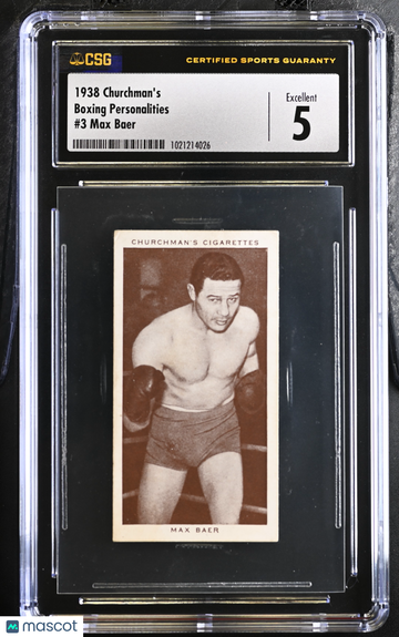 1938 Churchman's Cigarettes Max Baer #3 Boxing Personalities CGC 5
