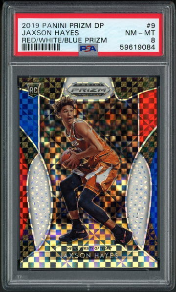 2019 Prizm Draft Picks Jaxson Hayes RC #9 Red/White/Blue Prizm PSA 8 