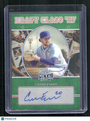 2026 Leaf Metal Draft Casan Evans #DC-CE1 DRAFT CLASS '27 /5 AUTOGRAPHED