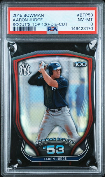 2015 Bowman Scout's Top 100 Die-Cut Aaron Judge #BTP53 /99 PSA 8