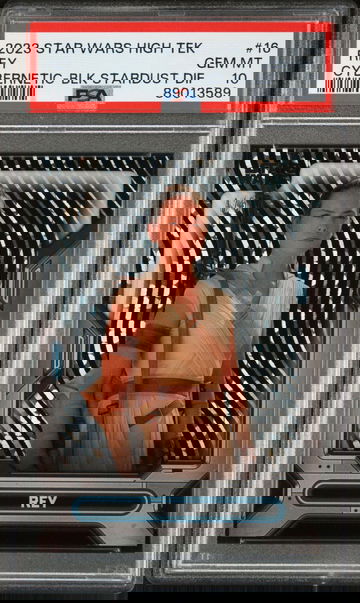 2023 Topps Star Wars High Tek Rey #16 Cybernetic Black Stardust /5 PSA 10!