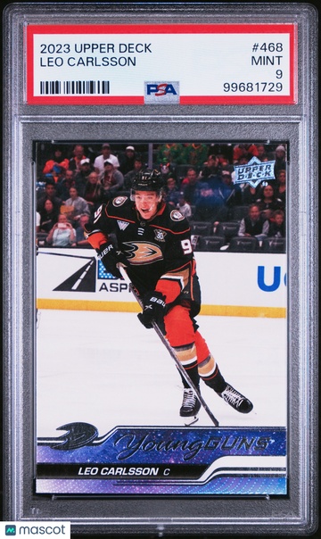 2023-24 Upper Deck Leo Carlsson #468 Young Guns Rookie PSA 9