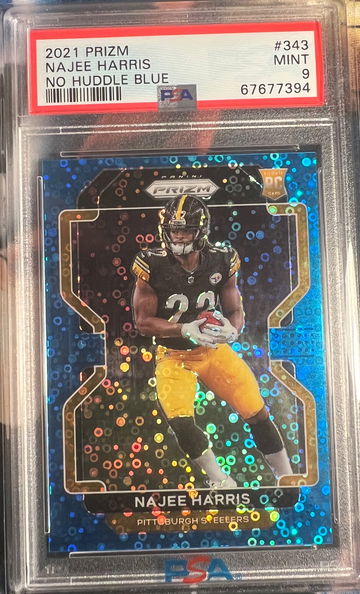 2021 Panini Prizm NO HUDDLE Blue  SSP Najee Harris Rookie RC /79 PSA 9