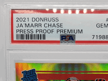 2021 Panini Donruss Ja'Marr Chase #262 Press Proof Premium Parallel/Variety Rookie Base Set PSA 10