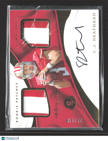 2017 Panini Immaculate Collection C.J. Beathard #15-CJ Dual Patch Rookie Patches Signatures
