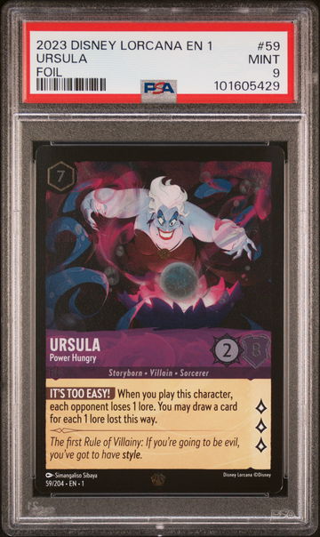 2023 Disney Lorcana The First Chapter Foil Ursula #59 PSA 9