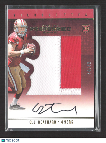 2017 Panini Preferred Silhouettes C.J. Beathard #92 /49 Patch RC Memorabilia