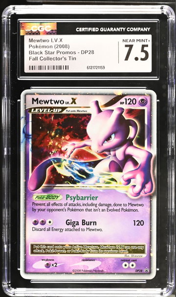 2008 Black Star Promos #DP28 Mewtwo LV.X Fall Collector's Tin CGC 7.5