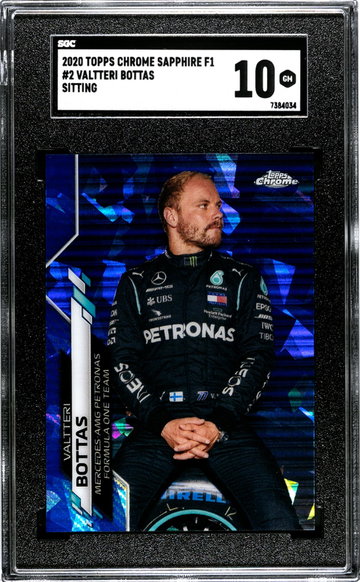 2020 Topps Chrome #2 Valtteri Bottas Sapphire F1 SGC 10