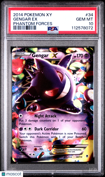 2014 Pokemon Xy Phantom Forces Gengar EX Phantom Forces PSA 10 #34