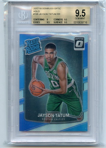 JAYSON TATUM 2017-18 Donruss OPTIC HOLO #198 Rated Rookie BGS 9.5 Gem Mint  silver prizm