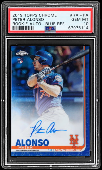 2019 Topps Chrome Pete Alonso Rookie Autograph Blue Refractor PSA 10 RC