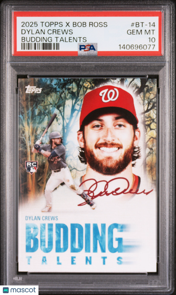 2025 Topps X Bob Ross The Joy Of Baseball Budding Talents Dylan Crews #BT-14 PSA 10