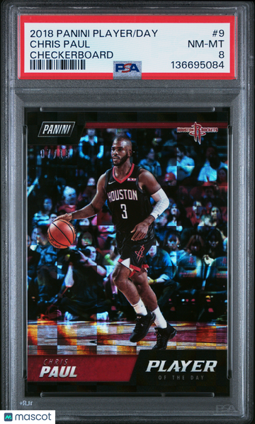 2018 Panini NBA Player Of The Day Chris Paul #9 Checkerboard /15 PSA 8