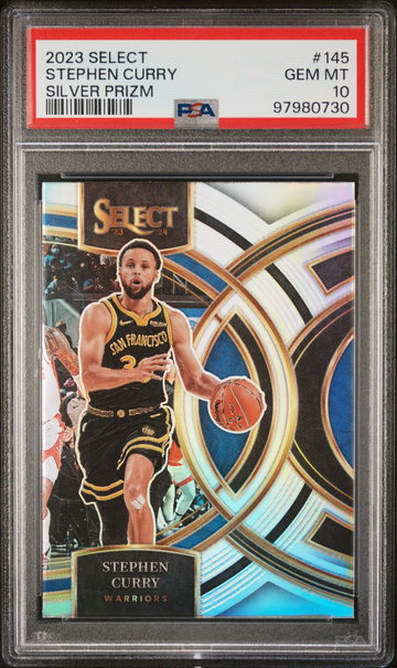 2023 Panini Select Premier Silver Prizm Stephen Curry #145 PSA 10