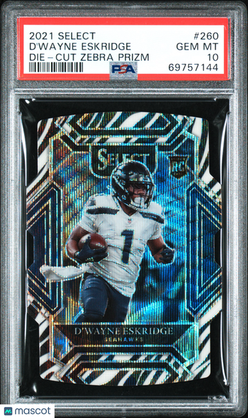 2021 Panini Select D'wayne Eskridge #260 Die Cut Zebra Prizm PSA 10