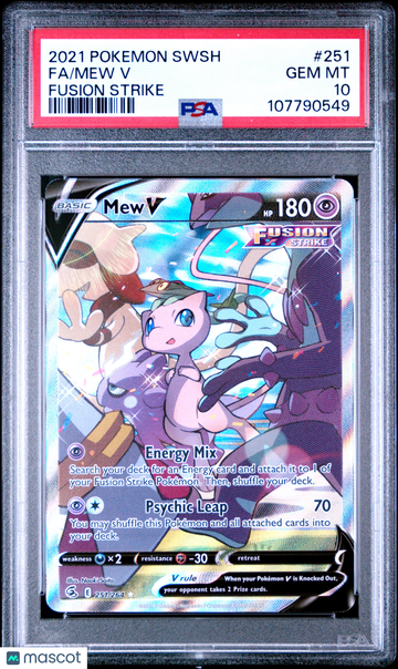 2021 Pokemon Sword & Shield Fusion Strike Mew V Fusion Strike Fa PSA 10