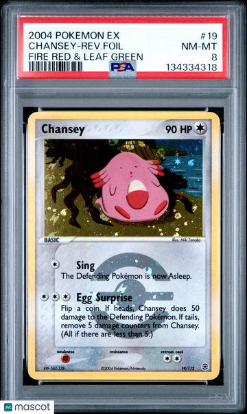 2004 Pokemon EX Fire Red & Leaf Green Chansey-Rev. Foil Fire Red & Leaf Green PSA 8 #19