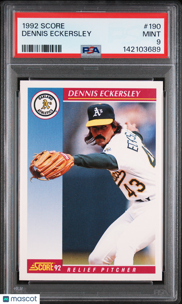1992 Score Dennis Eckersley #190 PSA 9