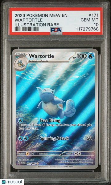 2023 Pokemon Mew EN-151 Wartortle Illustration Rare PSA 10 #171