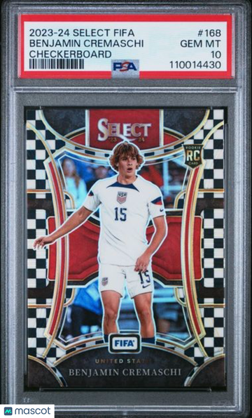 2023-24 Panini Select FIFA Benjamin Cremaschi #168 Checkerboard PSA 10