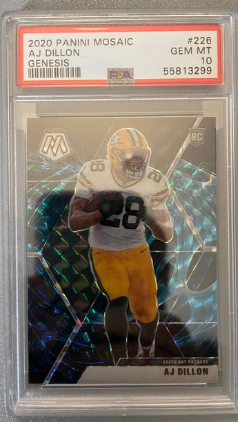 2020 Panini Mosaic - 226 AJ Dillon - Genesis - PSA 10
