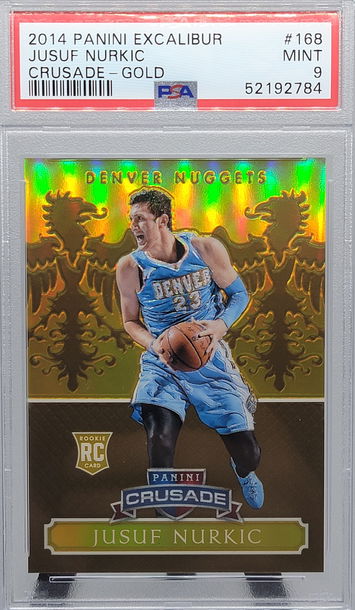 2014-15 Panini Excalibur Crusade Gold Refractor Rookie Jusuf Nurkic 05/10 PSA 9 Pop 1