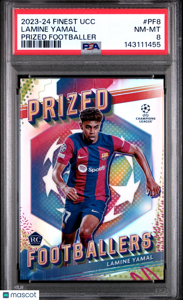2023-24 Finest UEFA Club Competitions Prized Footballers Lamine Yamal #PF8 RC PSA 8