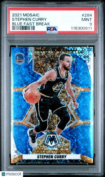 2021 Panini Mosaic Stephen Curry #284 Blue Fast Break PSA 9