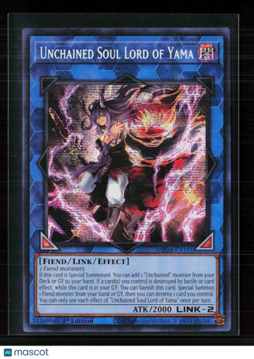 2024 25th Anniversary Tin: Dueling Mirrors Unchained Soul Lord of Yama Quarter Century Secret Rare Link Monster 1st Edit