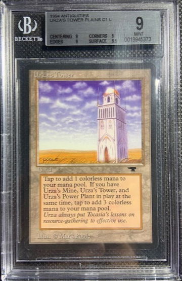 1994 MTG Magic The Gathering Antiquities Urza's Tower C1 BGS Quad 9 Mint Plains 