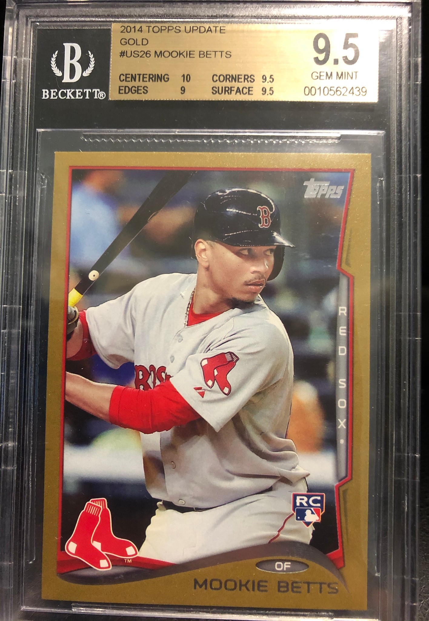 Mookie Betts 2014 Topps Update Gold BGS 9.5