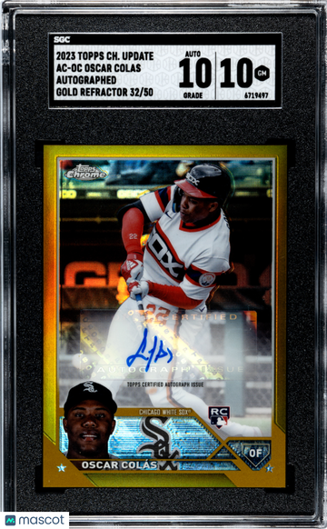 2023 Topps Chrome Update Oscar Colas #AC-OC Autograph Gold Refractor SGC 10 Auto 10