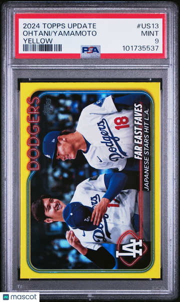 2024 Topps Update Ohtani Yamamoto #US13 Yellow PSA 9
