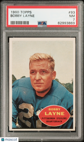 1960 Topps Football Bobby Layne #93 PSA 7