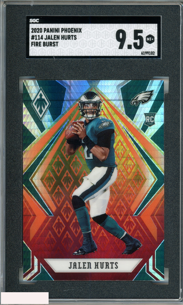 2020 PANINI PHOENIX JALEN HURTS #114 FIRE BURST ROOKIE RC SGC 9.5 MT+