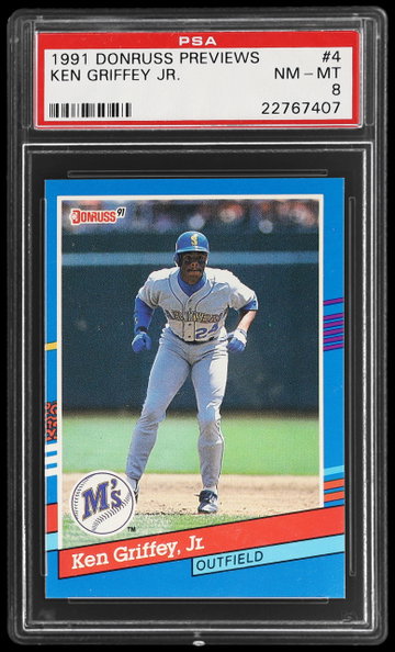 1991 Donruss Ken Griffey Jr. Previews PSA 8