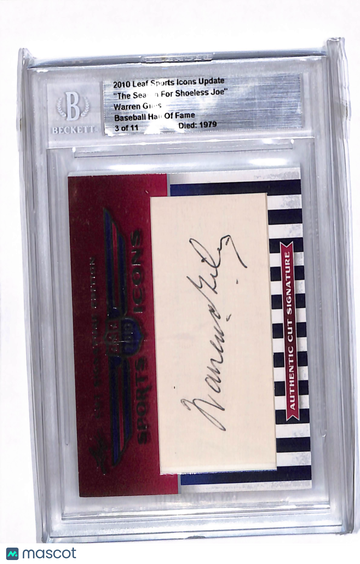 2010 Leaf Sports Icons Update Warren Giles Authentic Cut Signature