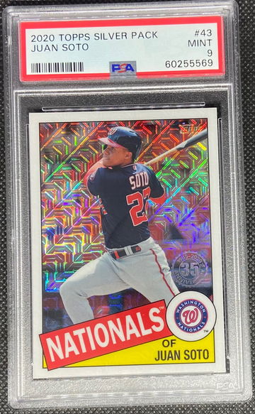 JUAN SOTO 2020 Topps Silver Pack 1985 STYLE MOJO SP! PSA MINT 9 NATIONALS