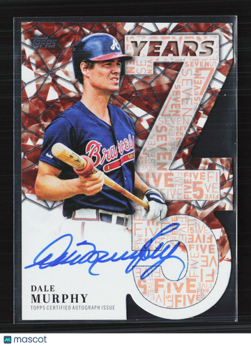 2026 Topps 75 Years of Topps Dale Murphy #75YA-DMU Topps Certified Autograph Issue 13/25 Auto