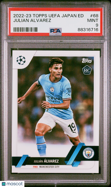2022-23 Topps UEFA Champions League Japan Edition Julian Alvarez #68 PSA 9