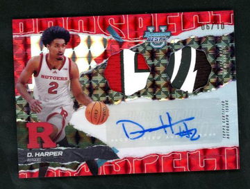 2023 Bowman PDRA-DH Dylan Harper Prospect Dual Relic Autograph Rookie /10 VG Rutgers