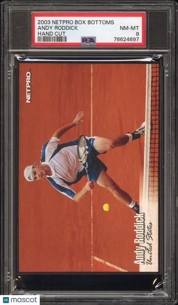 2003 Netpro Box Bottoms Andy Roddick Hand Cut PSA 8