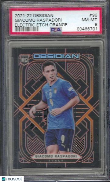 2021 Panini Obsidian Giacomo Raspadori #96 Electric Etch Orange PSA 10