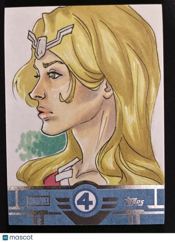 2026 Topps Finest Fantastic Four 65th Anniversary Thundra Fresia Signed Sketch Card Invisible Woman